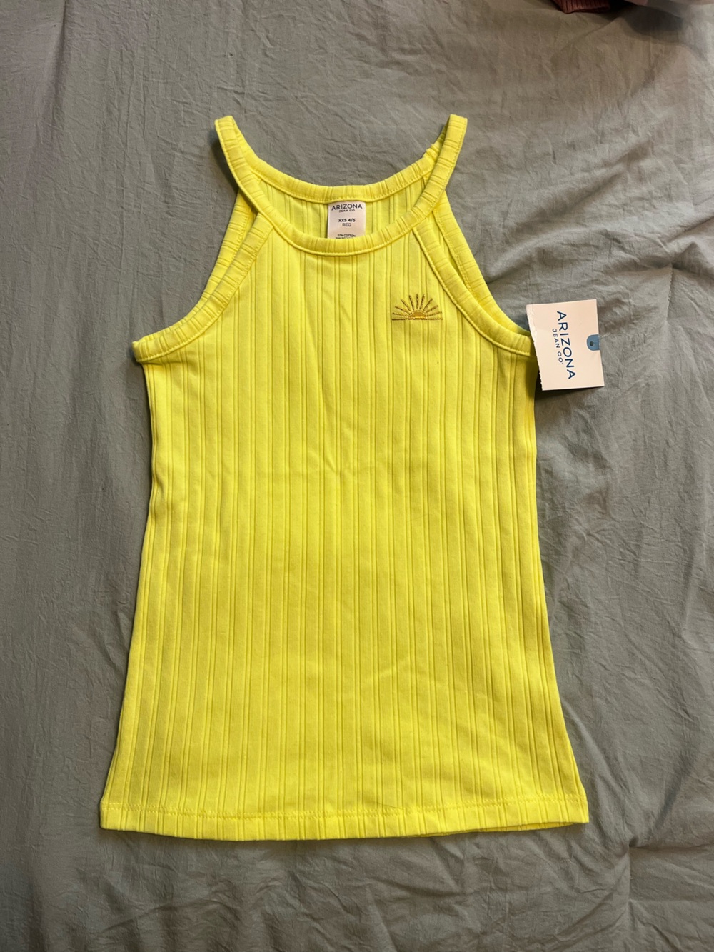Arizona Jean Company Bright Yellow Ribbed High-Neck Tank